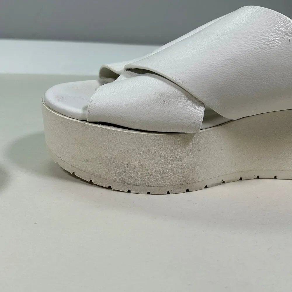 Vince Platform Sling Back Sandals Womens 7‎ White